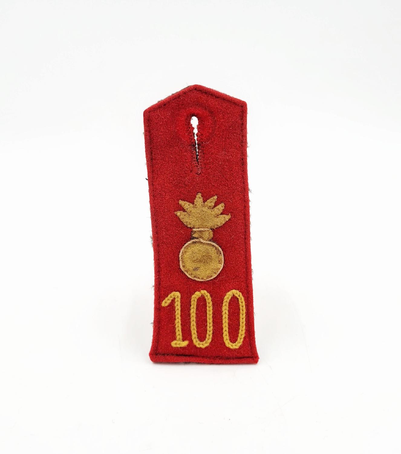 militaria : Patte d'épaule M.15 Feldartillerie Regiment Nr.100
