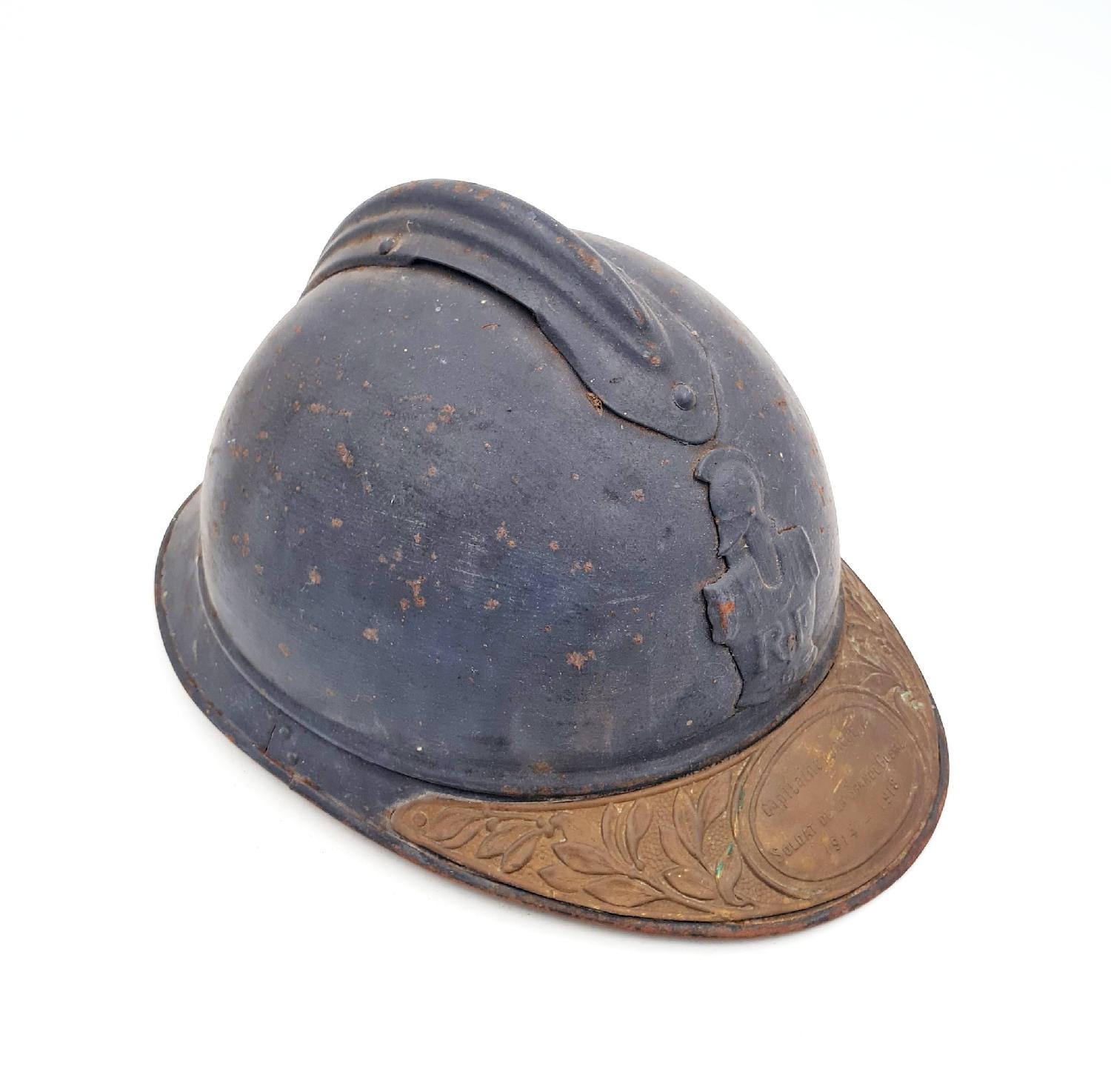 militaria : Casque Adrian Génie Capitaine Jacquin !