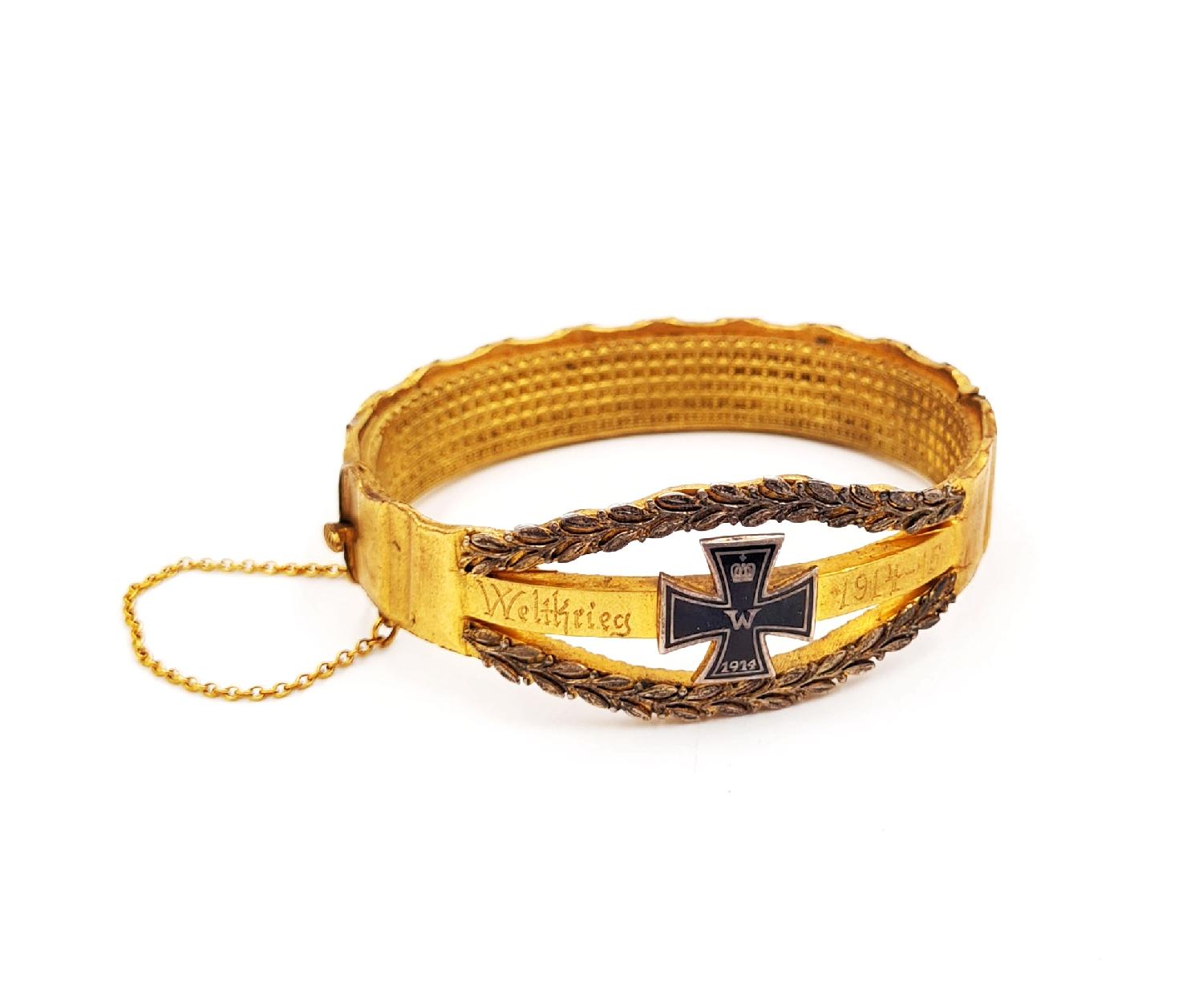 militaria : Bracelet Allemand artisanat de tranchée 1914 / 15