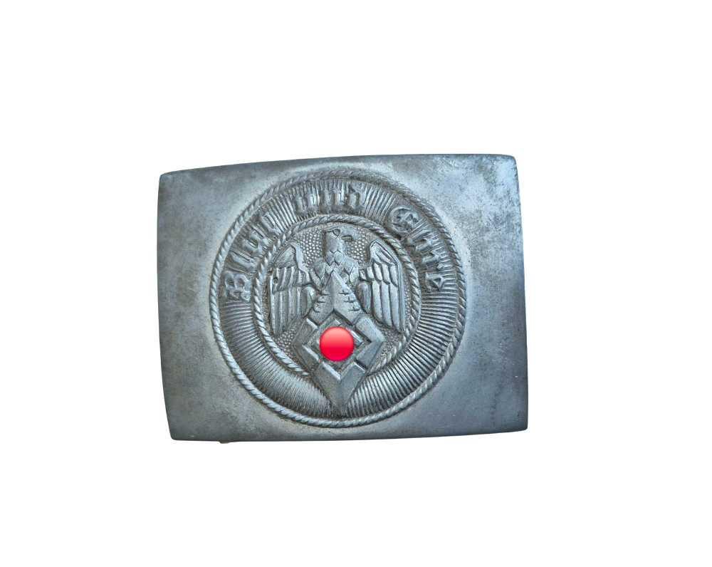 militaria : Boucle Hitlerjugend Zinc RZM M4/44
