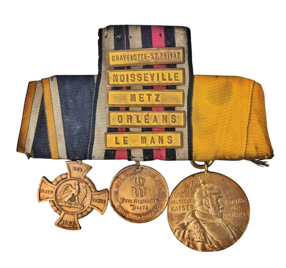 militaria : Barrette de décorations allemandes guerre 1870/1871