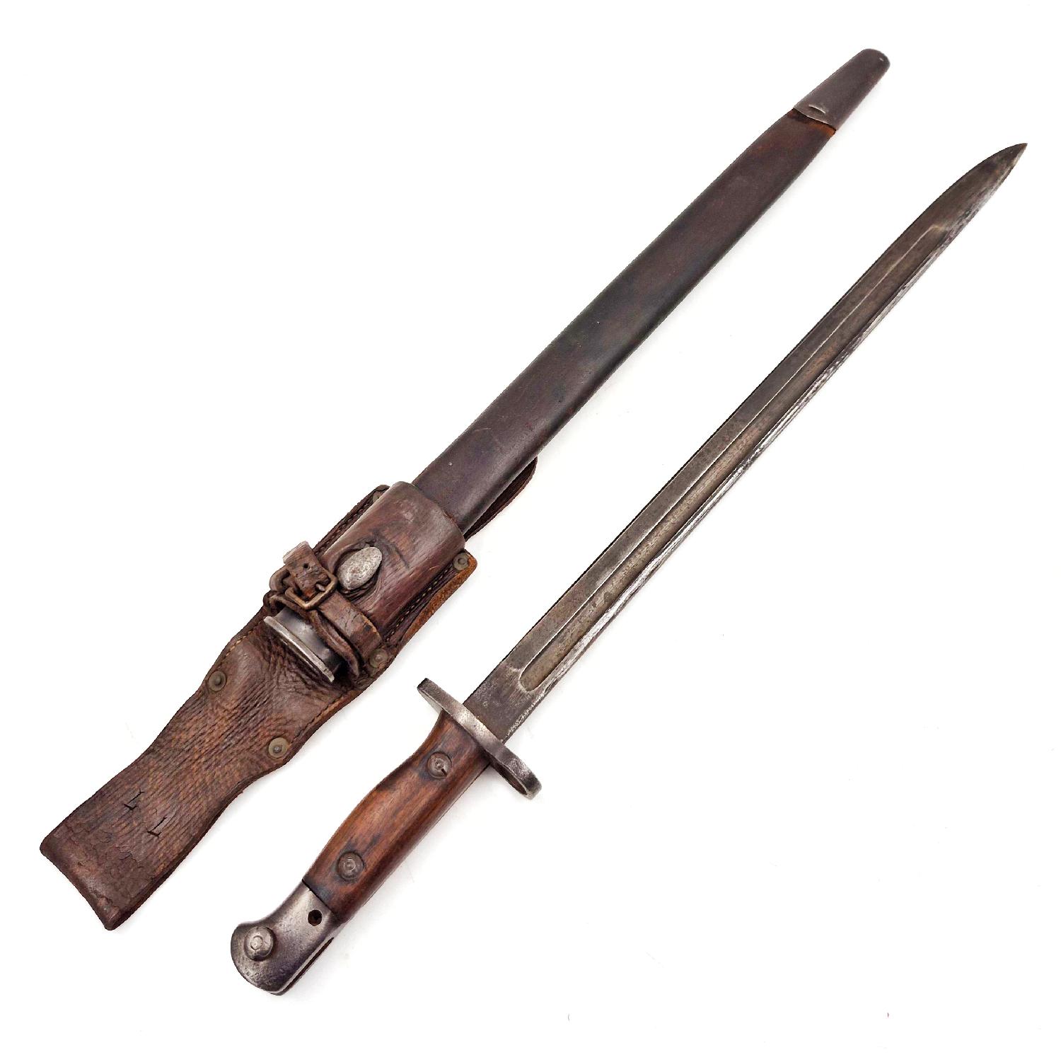 militaria : Baïonnette anglaise WWI avec porte fourreau Pattern 14