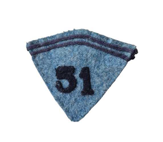 militaria : Patte de col BH 51 ème Régiment d'infanterie