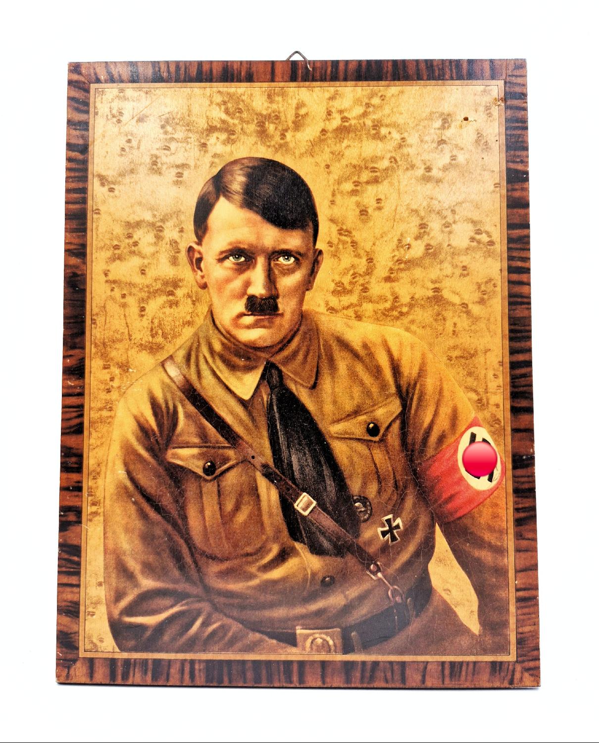 militaria : Chromolithographie officielle sur bois A. HITLER