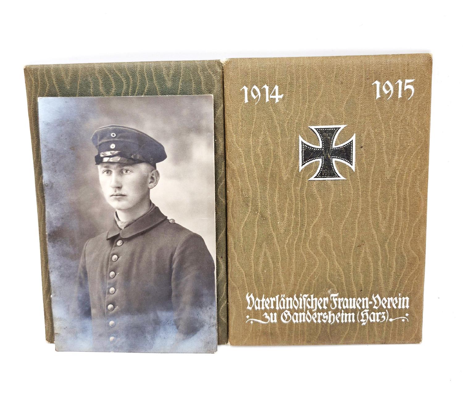 militaria : Porte feuille patriotique allemand WWI avec photo Namur