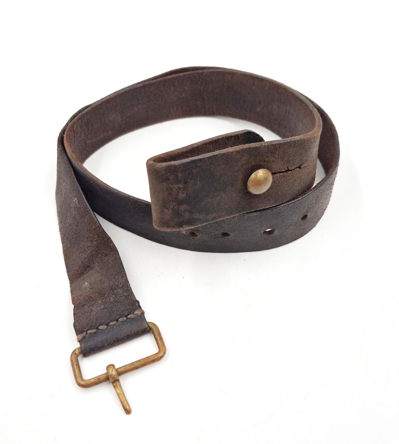 militaria : Bretelle fusil Chassepot cuir retourné