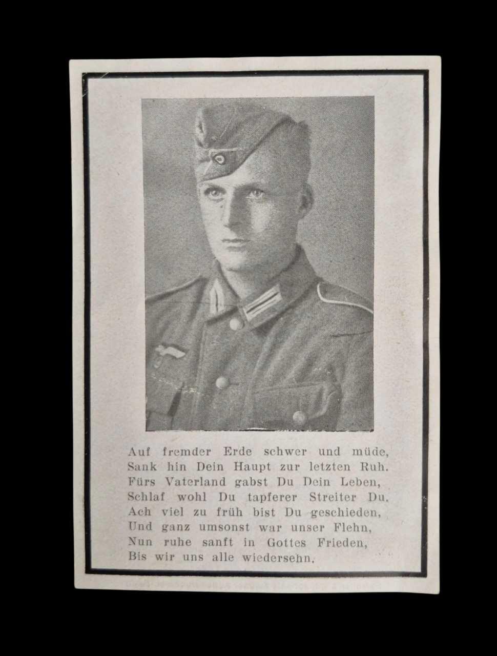 militaria : Avis de décès soldat allemand WW2 Stalingrad