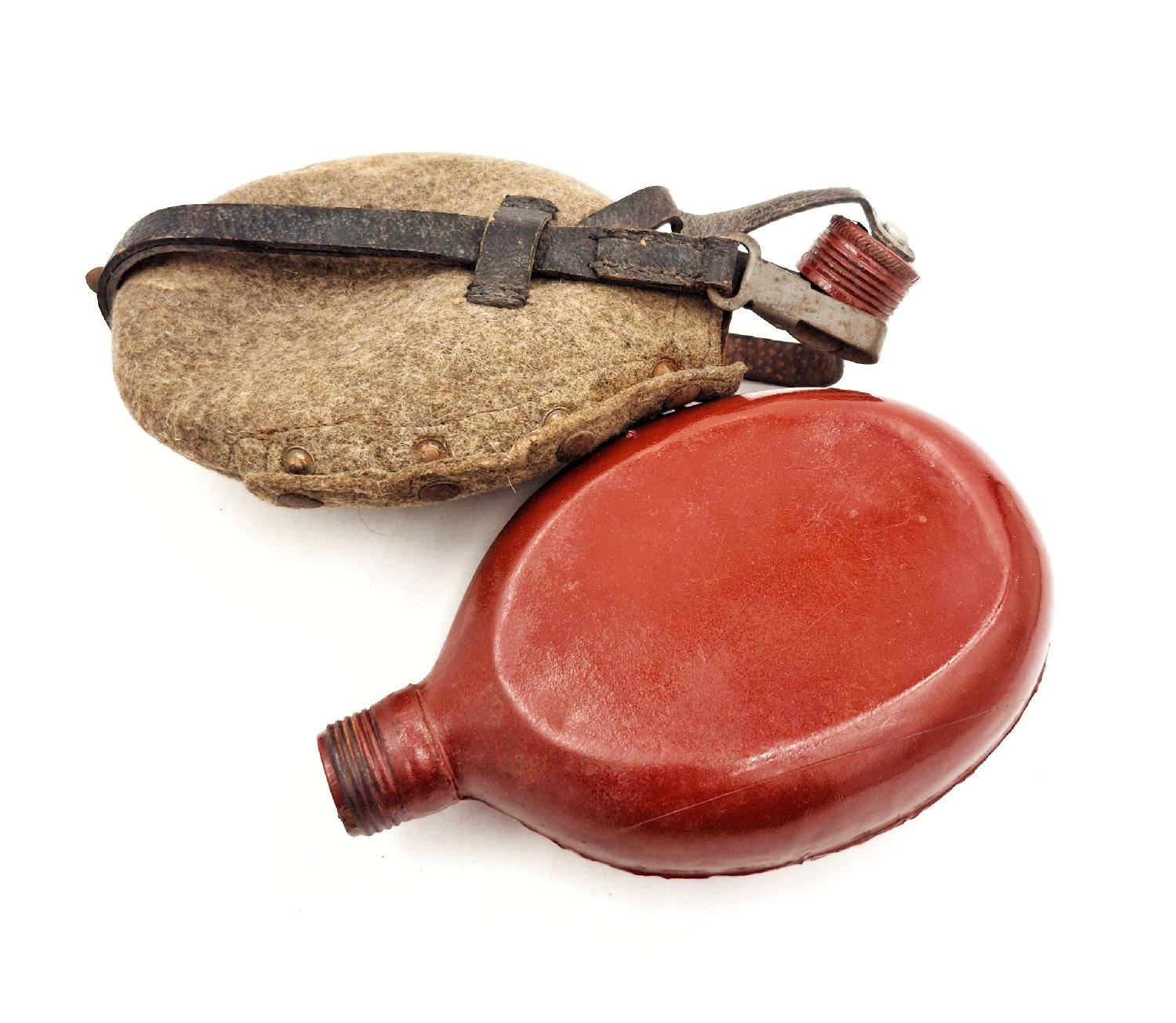 militaria : Bidon allemand WW2 acier émaillé fin de guerre