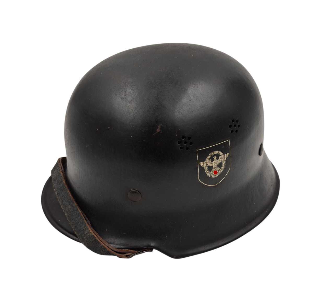 militaria : Casque feuerschützpolizei double insigne