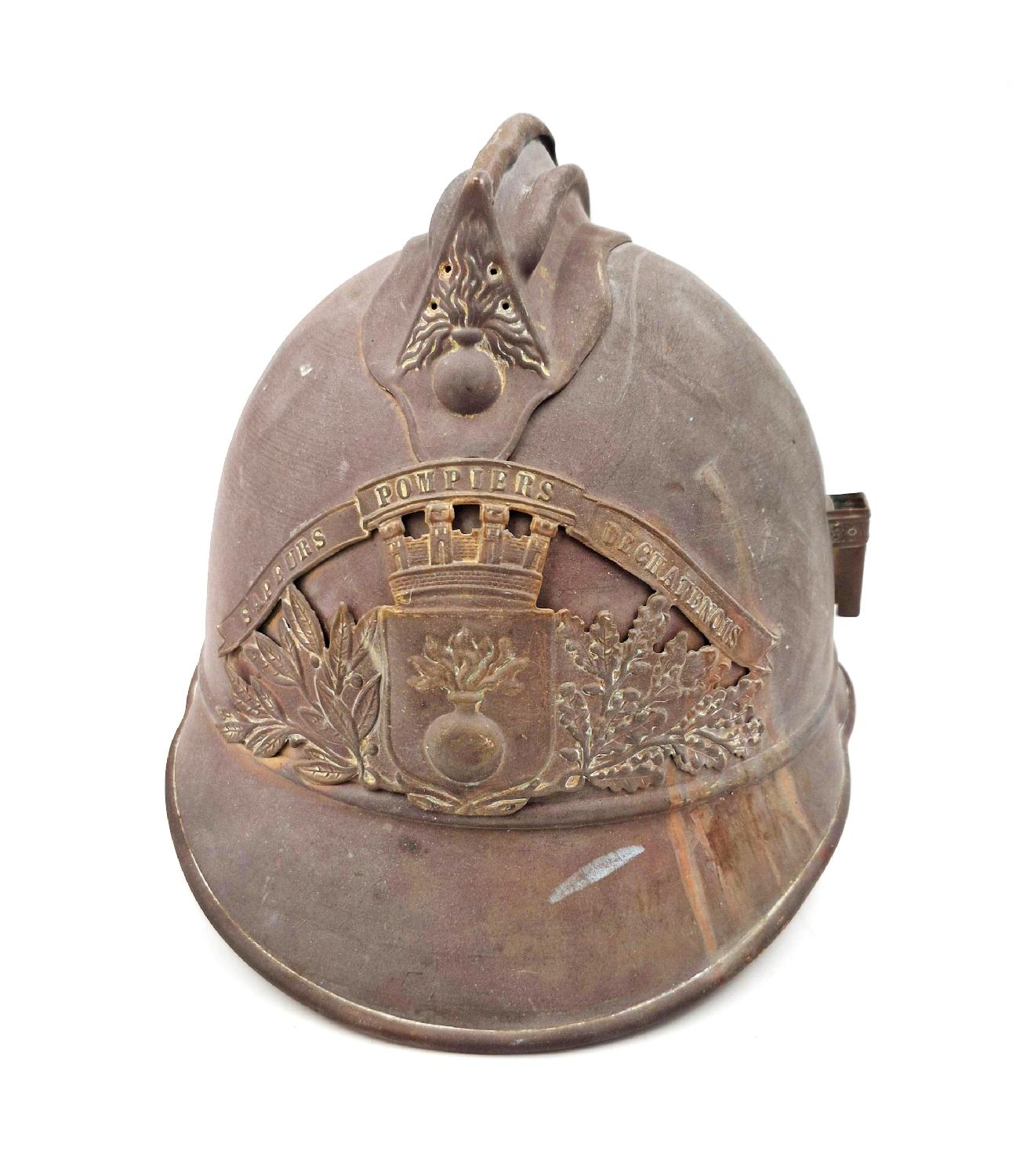 militaria : Casque de Pompier modèle 1885 Chatenois Alsace
