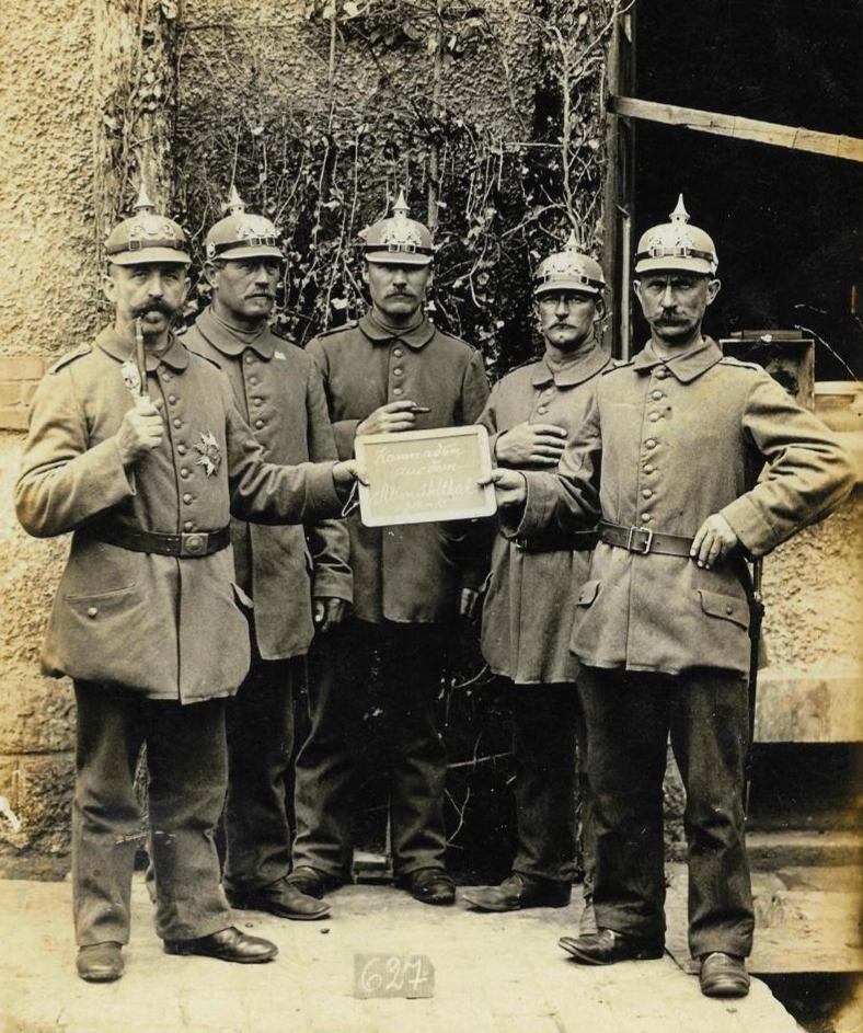 militaria : Photo WWI soldat bavarois avec plaque saxonne sur vareuse