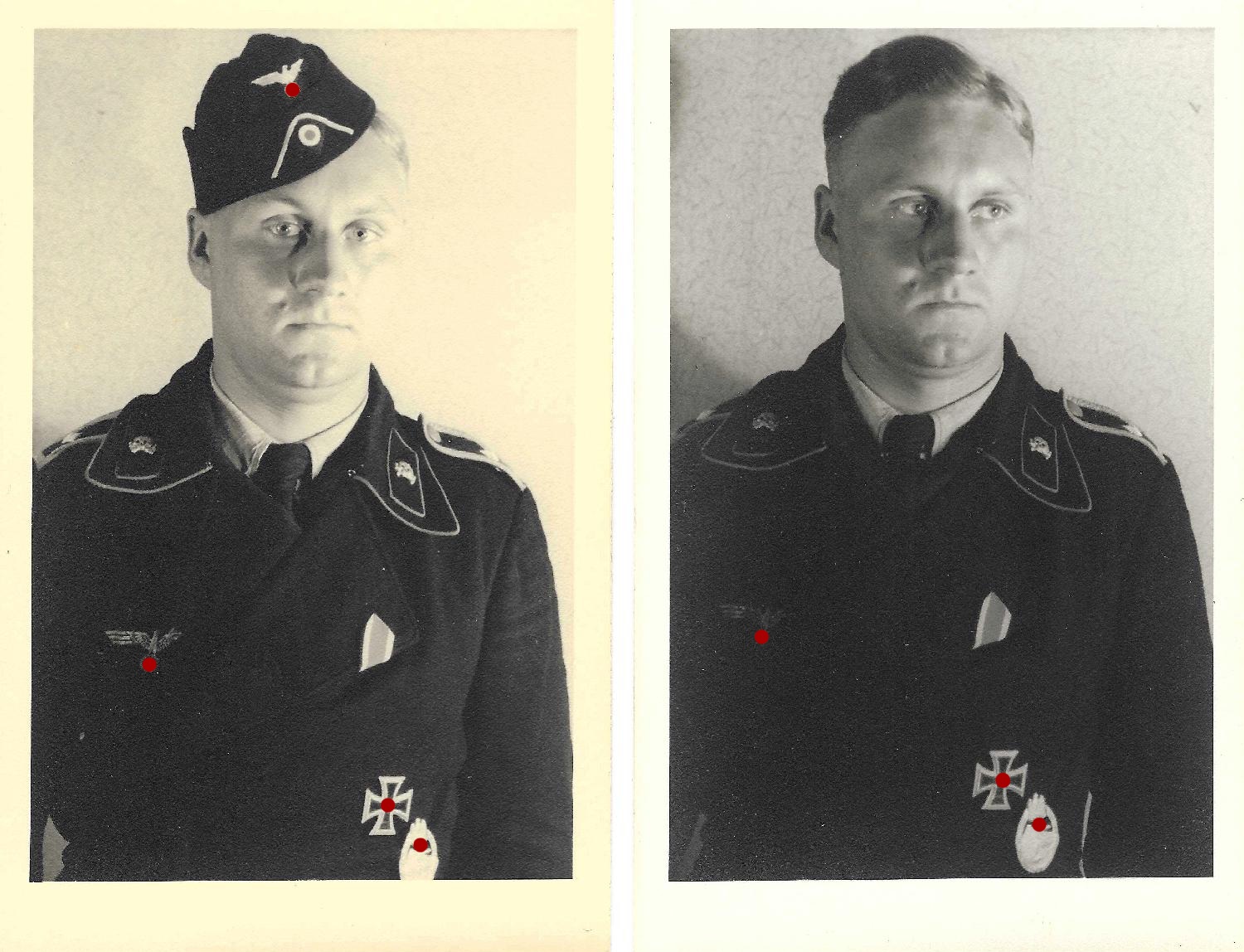 militaria : Double Portrait Panzer Man EK2, EK1, Panzerkampfabzeichen