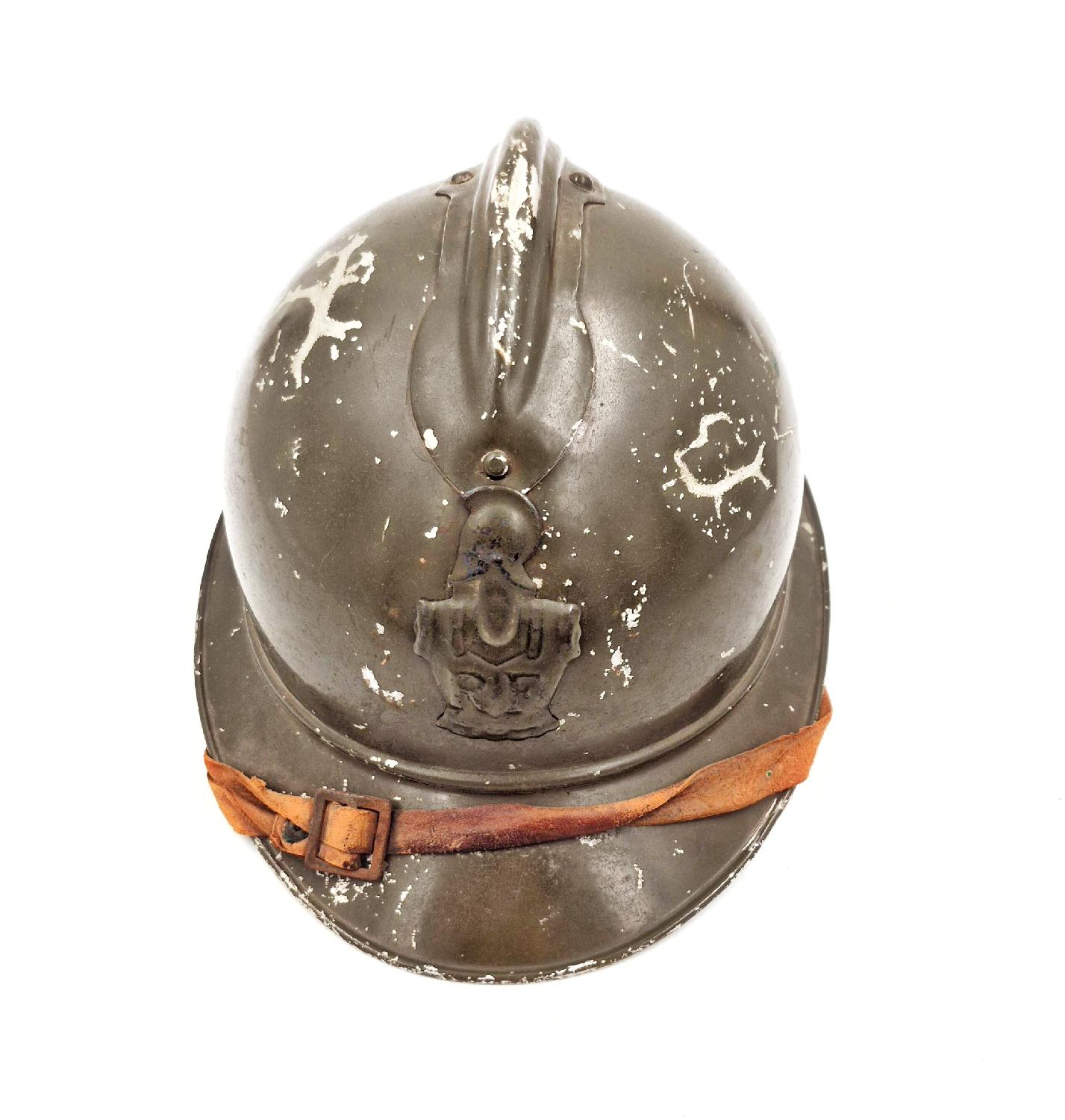 militaria : Casque Adrian 1915 Officier du génie en Aluminium Chapelier