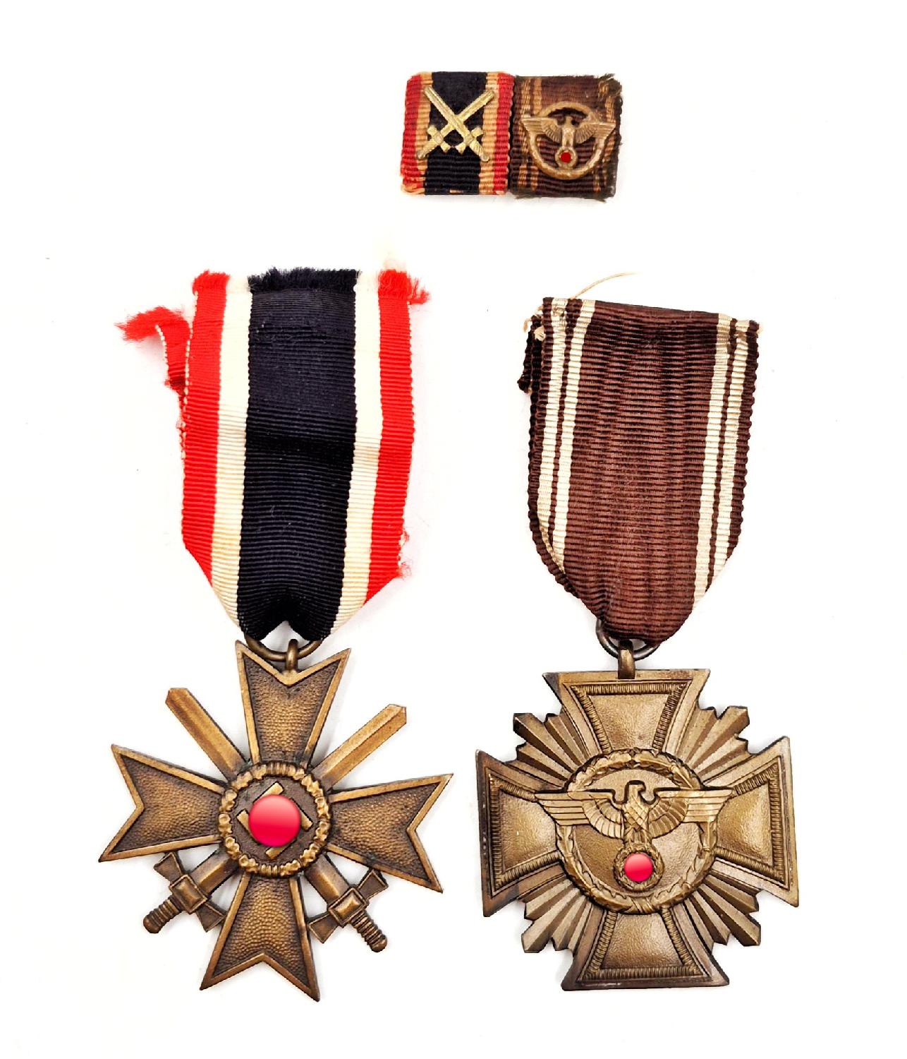 militaria : NSDAP Dienstauszeichnung Bronze (10) + KVK2 et rappel