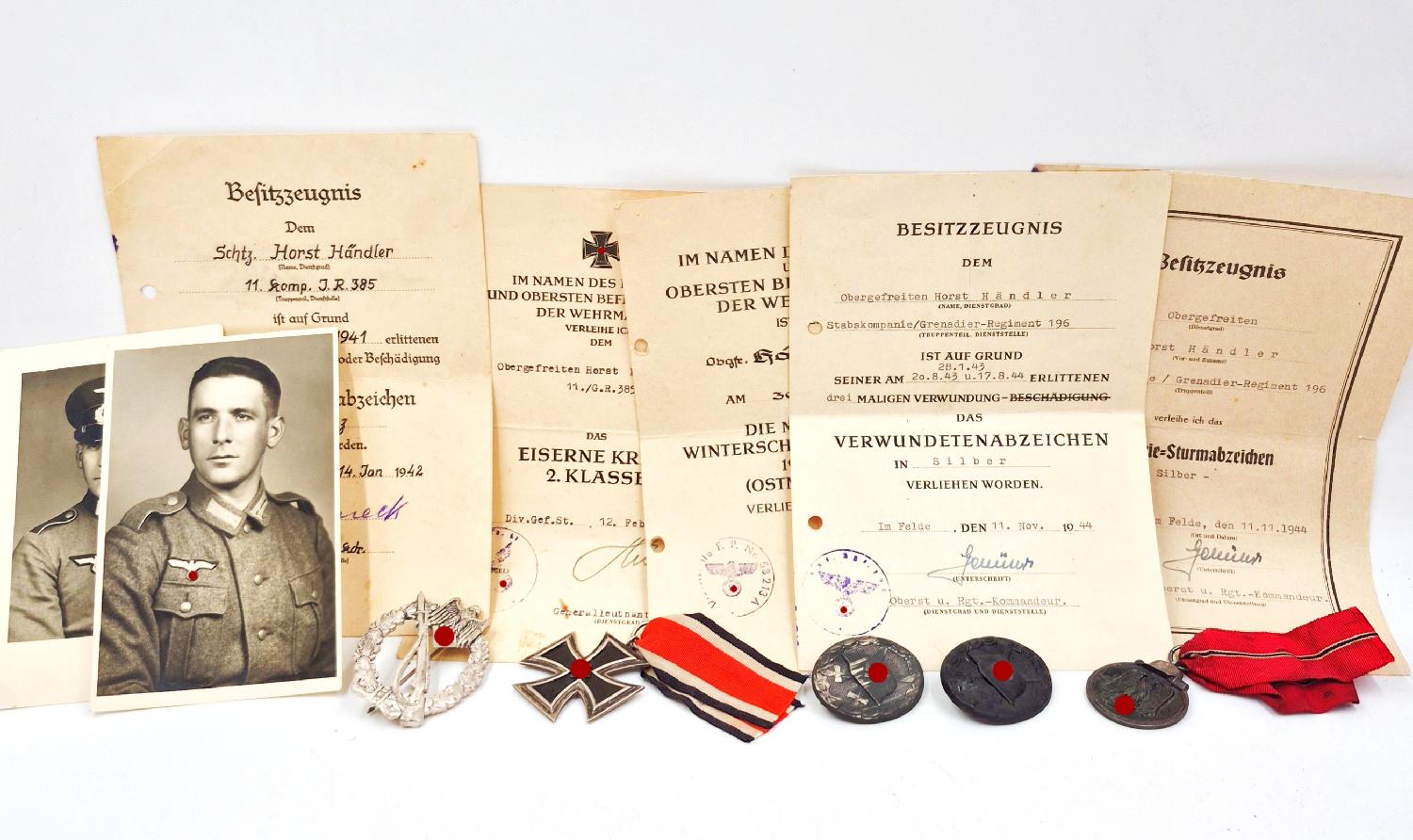 militaria : Grouping Front de l'Est IR. 385 / GR. 196