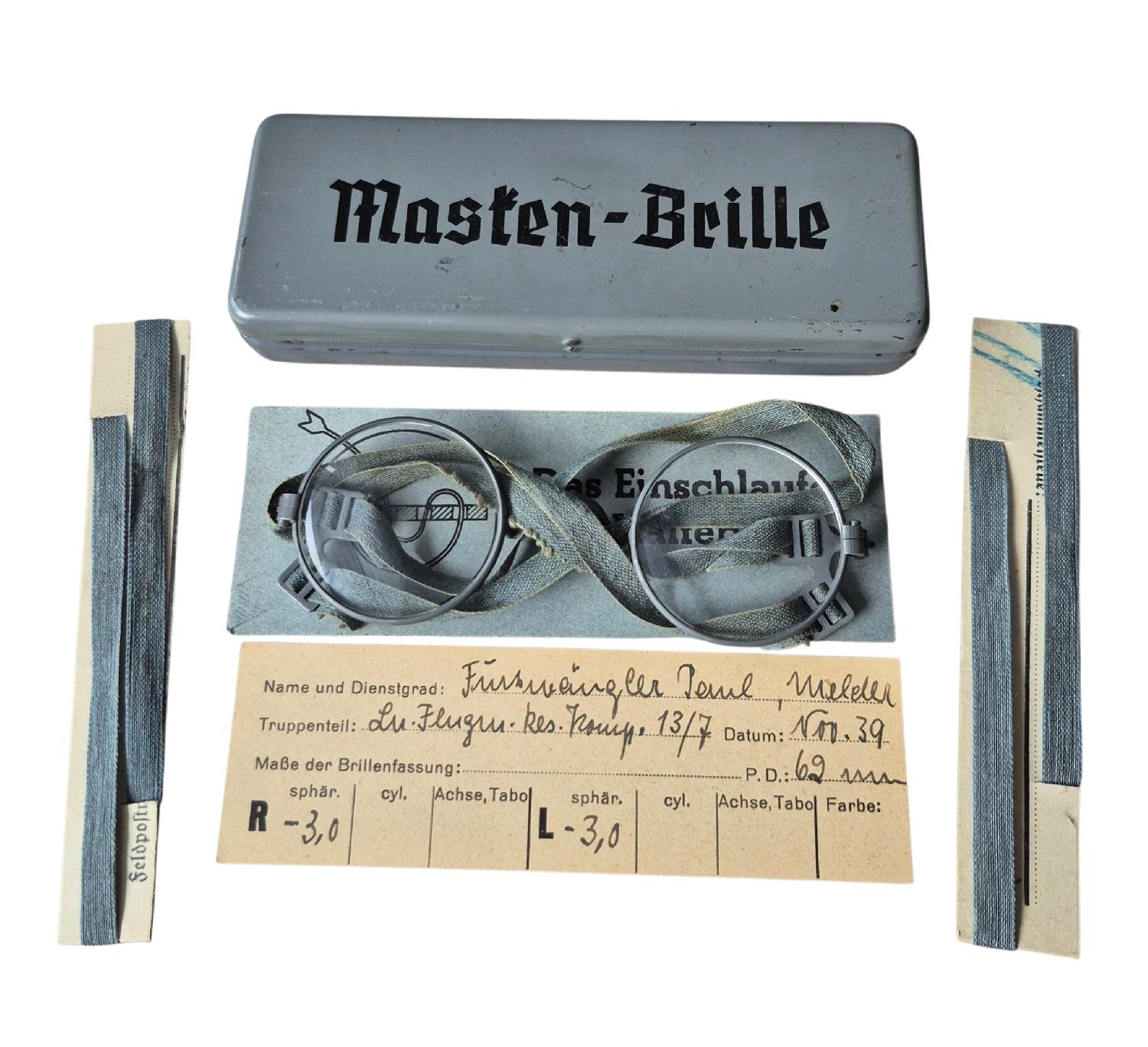 militaria : Lunette réglementaire Wechmacht nominative