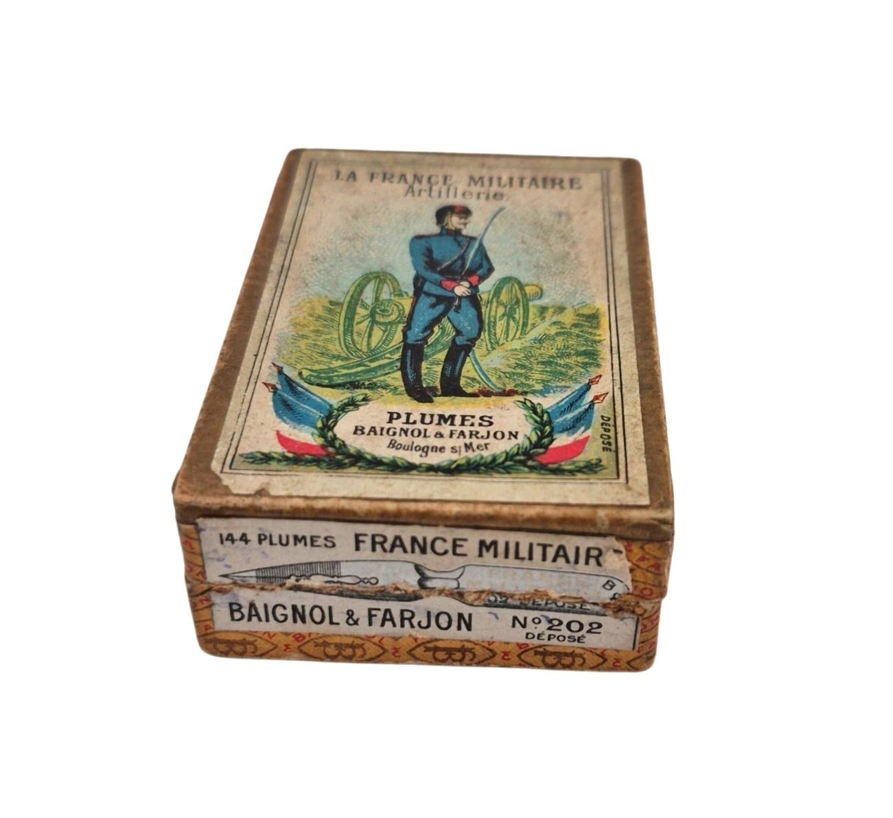 militaria : Boite patriotique de plumes française WW1